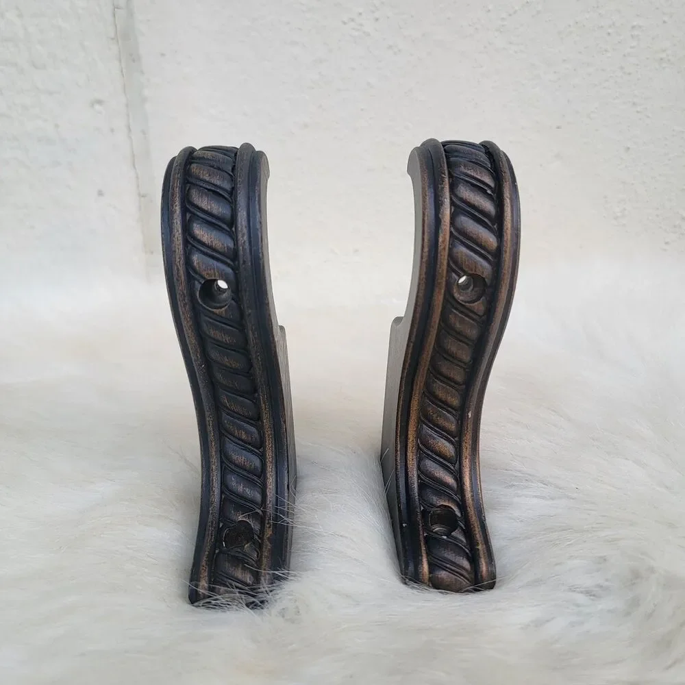 Decorative wooden curtain holders